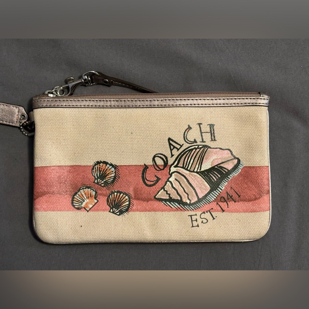 Coach Canvas Beachy Wristlet